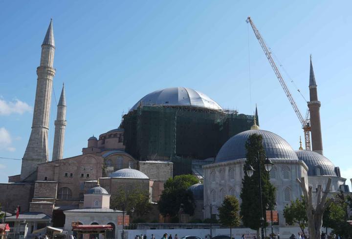 Ayasofya’nın mihrap bölümündeki kubbede güçlendirme ve konservasyon çalışmaları başlıyor